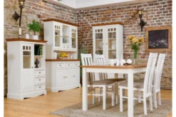 Alzata per madia shabby chic pino massello bianco e rovere