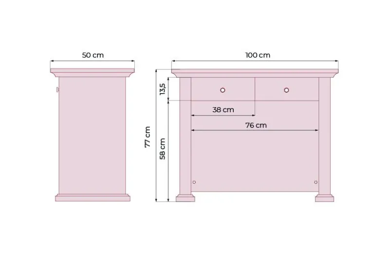 Angolare per scrivania classica double face 100 cm PRESTIGE