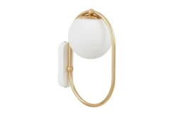 Applique a palla bianca metallo dorato PANARI W1