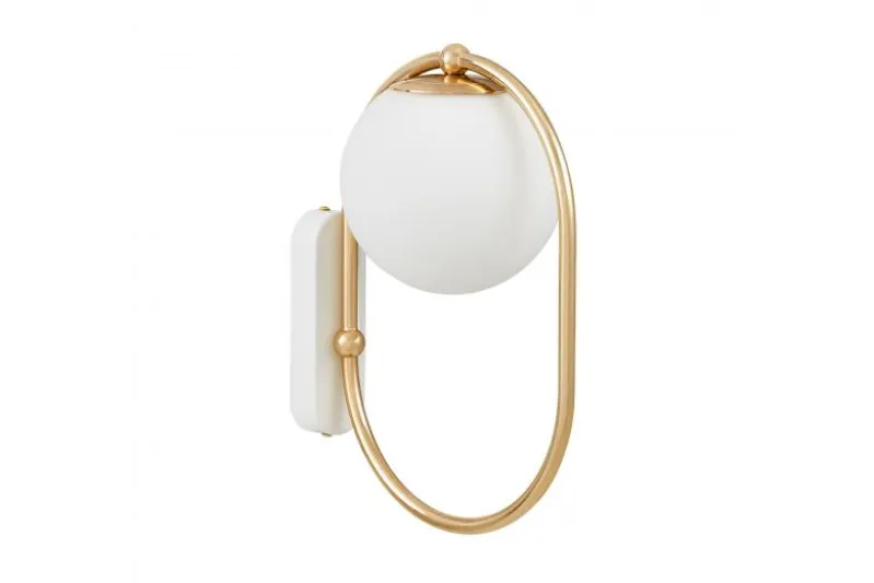 Applique a palla bianca metallo dorato PANARI W1