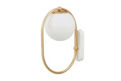 Applique a palla bianca metallo dorato PANARI W1