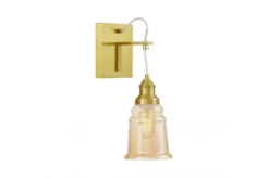 Applique a parete ottone e vetro ambra MOLETTI W1