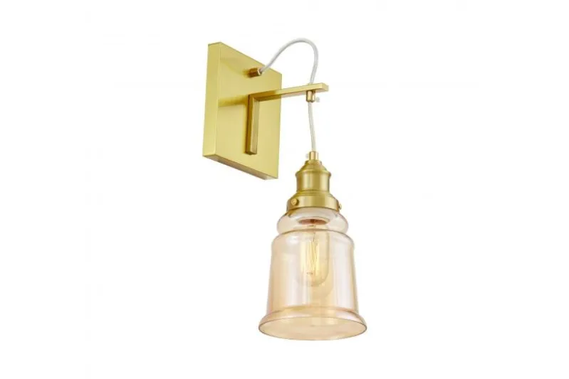 Applique a parete ottone e vetro ambra MOLETTI W1