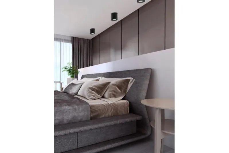 APPLIQUE DA MURO A FORMA DI TUBO BOLT NERO W1
