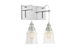 Applique doppia cromata vetro trasparente MOLETTI W2