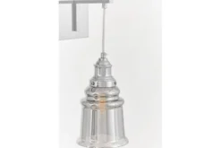 Applique industrial vintage doppia grigio fumo cromo MOLETTI W2