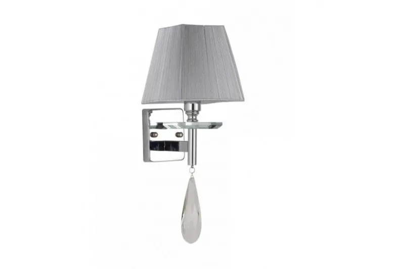Applique lampada da parete classico di metallo cromato e cristalli VALENTINA W1