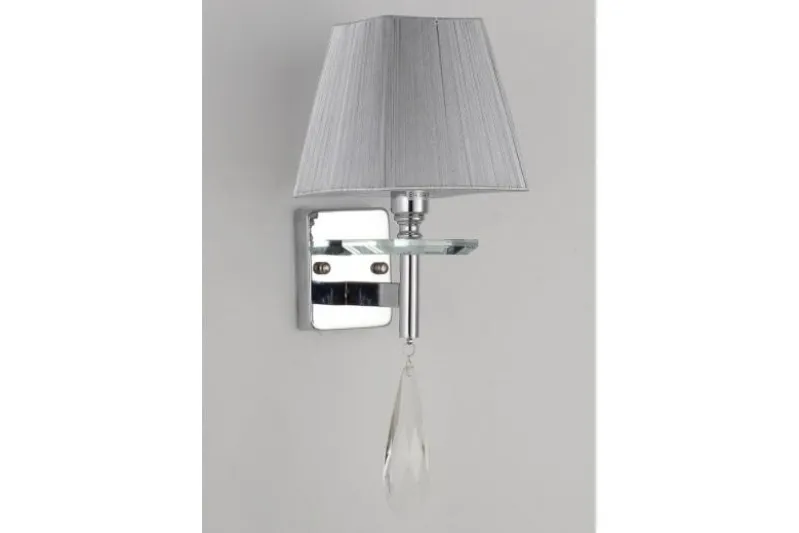 Applique lampada da parete classico di metallo cromato e cristalli VALENTINA W1