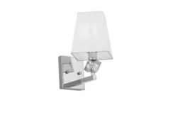 Applique lampada da parete cromata con paralume bianco MONTERO W1