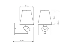 Applique lampada da parete cromata con paralume bianco MONTERO W1
