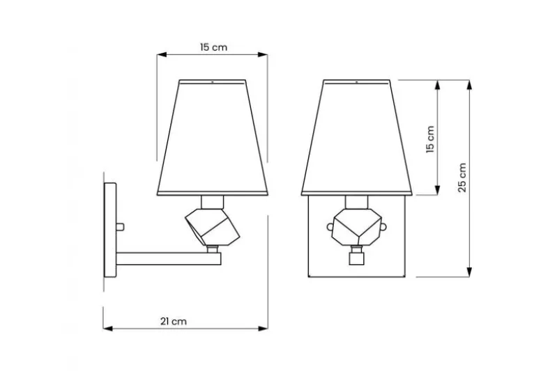 Applique lampada da parete cromata con paralume bianco MONTERO W1