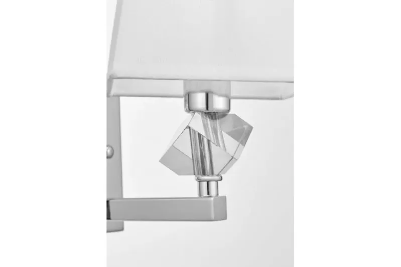 Applique lampada da parete cromata con paralume bianco MONTERO W1