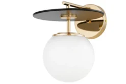 Applique lampada da parete di design colore nero oro DALTONA