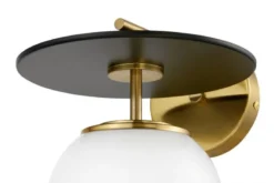 Applique lampada da parete di design colore nero ottone DALTONA