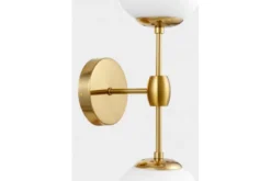 Applique lampada da parete di design in ottone con sfere vetro bianco ZODIAK W2