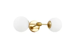 Applique lampada da parete di design in ottone con sfere vetro bianco ZODIAK W2