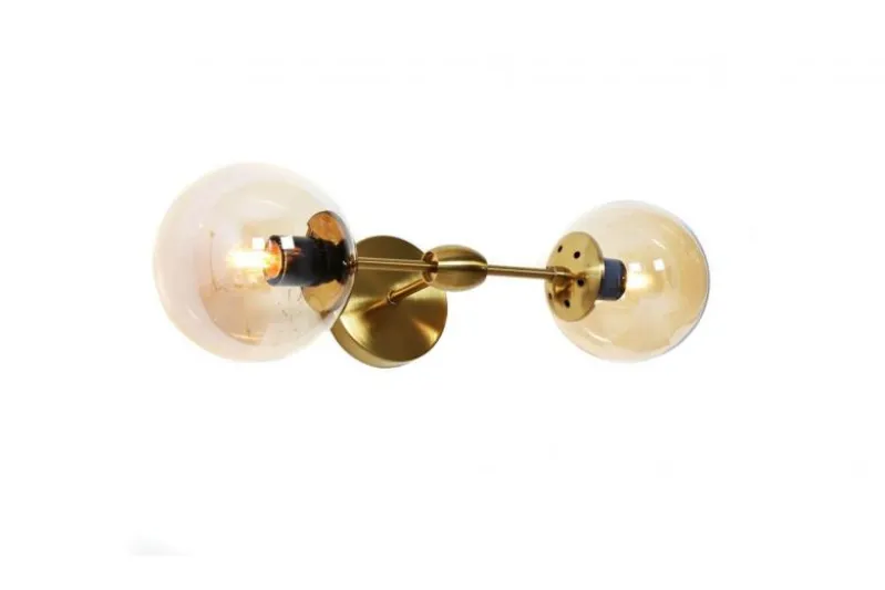 Applique lampada da parete di design in ottone con sfere vetro ZODIAK W2