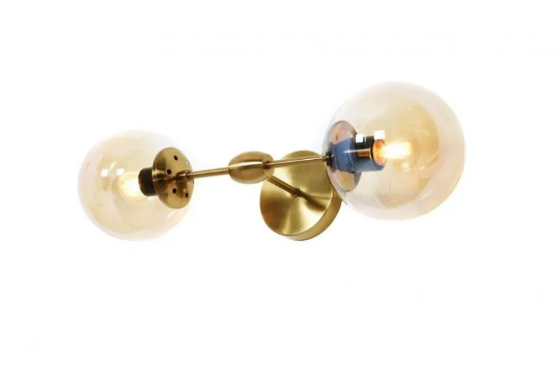 Applique lampada da parete di design in ottone con sfere vetro ZODIAK W2
