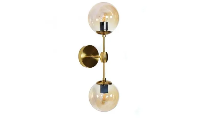 Applique lampada da parete di design in ottone con sfere vetro ZODIAK W2