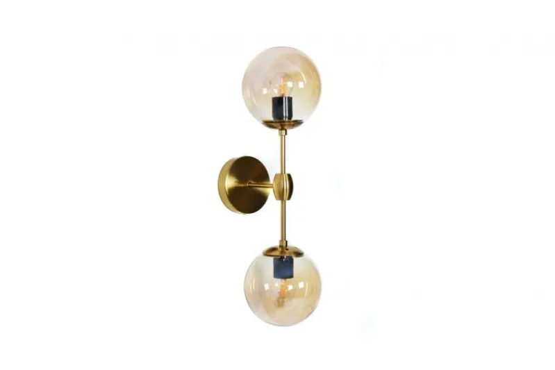 Applique lampada da parete di design in ottone con sfere vetro ZODIAK W2