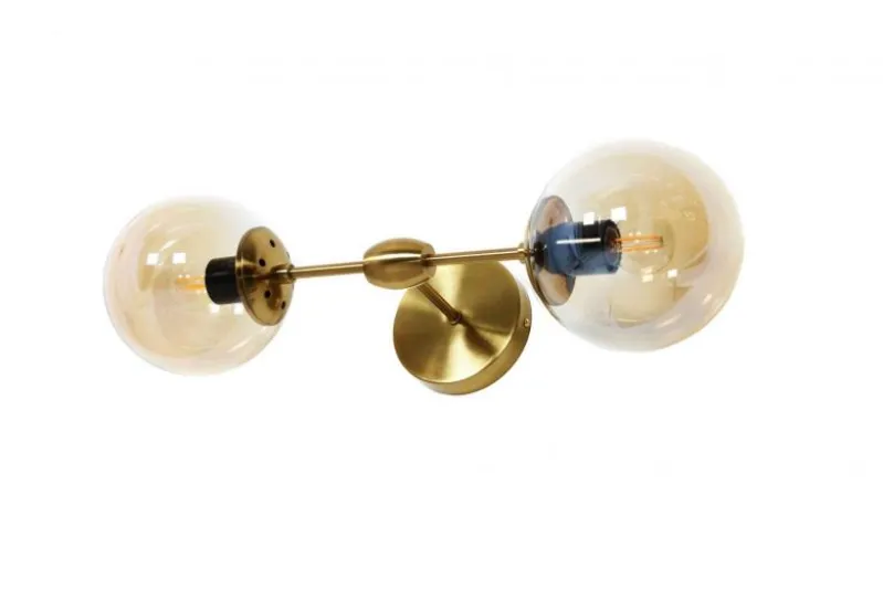 Applique lampada da parete di design in ottone con sfere vetro ZODIAK W2