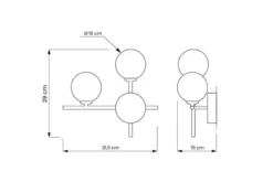 Applique lampada da parete di design MARSIADA NEO Nero Oro