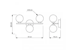 Applique lampada da parete di design MARSIADA W3 Cromato