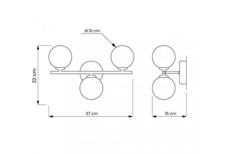 Applique lampada da parete di design MARSIADA W3 Oro