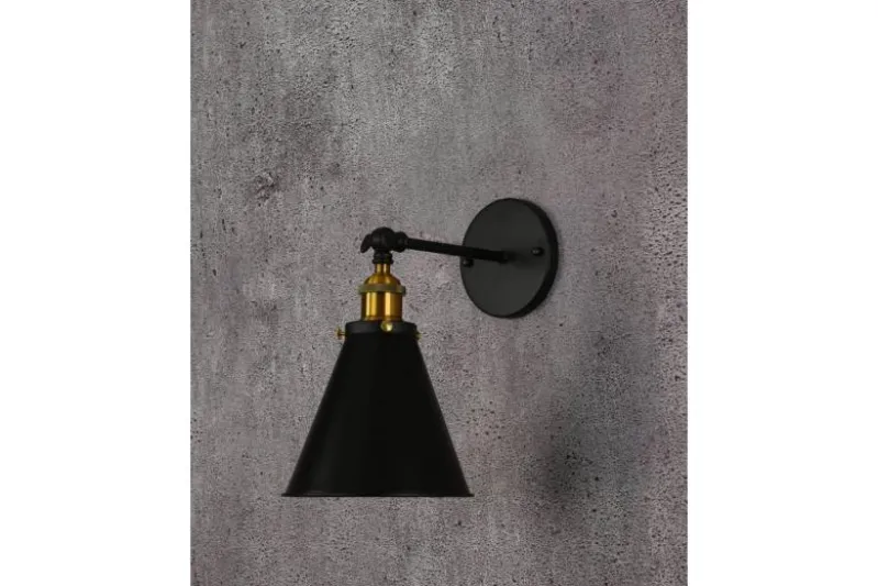 Applique lampada da parete in metallo colore Nero