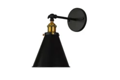 Applique lampada da parete in metallo colore Nero