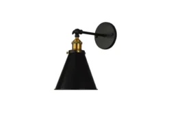 Applique lampada da parete in metallo colore Nero