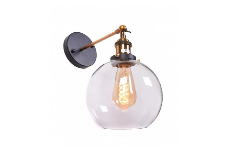 Applique lampada da parete in vetro a sfera Navarro
