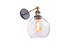Applique lampada da parete in vetro a sfera Navarro