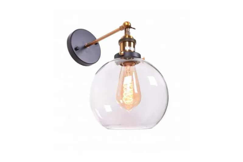 Applique lampada da parete in vetro a sfera Navarro