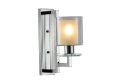 Applique lampada da parete moderno di metallo colore cromo MANHATTAN W1