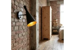 Applique lampada da parete stile industriale Foggi W1 Nero