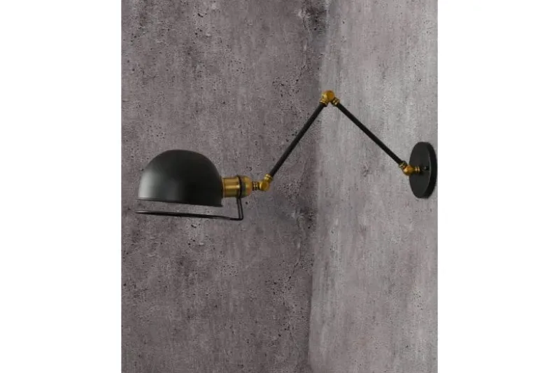Applique lampada da parete Stile Industriale GLUM W2 Nero