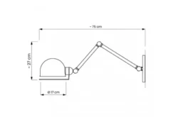 Applique lampada da parete Stile Industriale GLUM W2 Nero