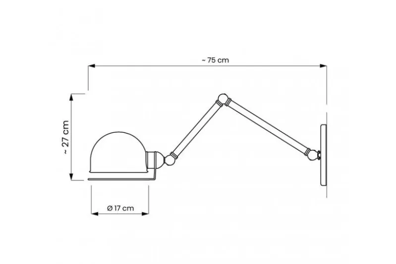 Applique lampada da parete Stile Industriale GLUM W2 Nero