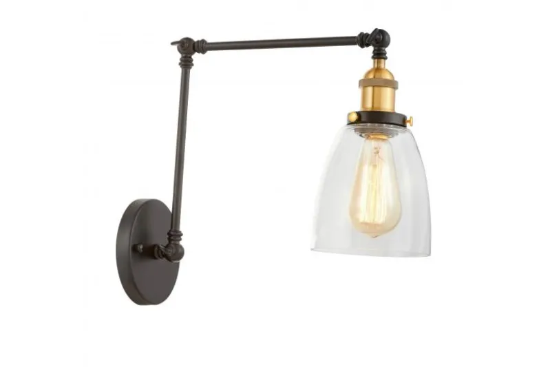 Applique lampada da parete stile industriale vintage BARTON W2 Nero