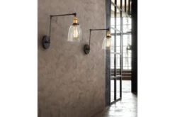 Applique lampada da parete stile industriale vintage BARTON W2 Nero