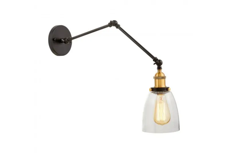 Applique lampada da parete stile industriale vintage BARTON W2 Nero