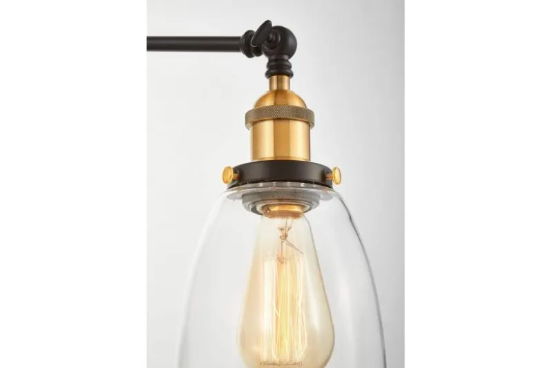 Applique lampada da parete stile industriale vintage BARTON W2 Nero