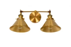 Applique lampada da parete stile Industriale vintage GUBI DUO Ottone