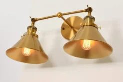 Applique lampada da parete stile Industriale vintage GUBI DUO Ottone