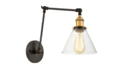 Applique lampada da parete stile industriale vintage HARTON W2 Nero