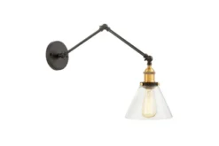 Applique lampada da parete stile industriale vintage HARTON W2 Nero