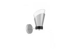 Applique moderna cromo e vetro Fabro W1