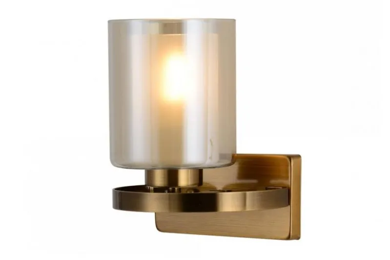 Applique ottone con paralume vetro opaco SANTINI W1