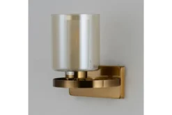Applique ottone con paralume vetro opaco SANTINI W1